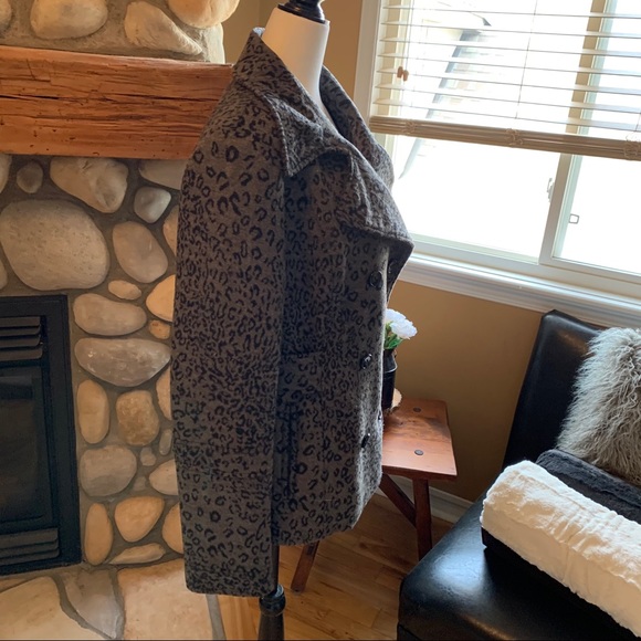 Leopard Print Pea Coat - Picture 4 of 7